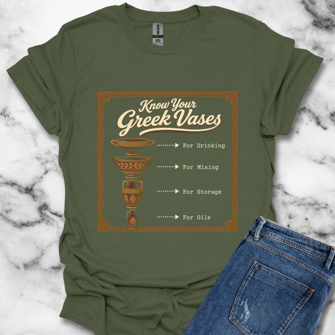 Know Your Greek Vases Coffee Menu T-Shirt