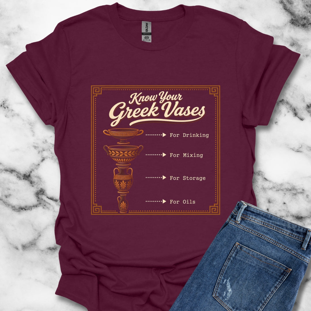 Know Your Greek Vases Coffee Menu T-Shirt