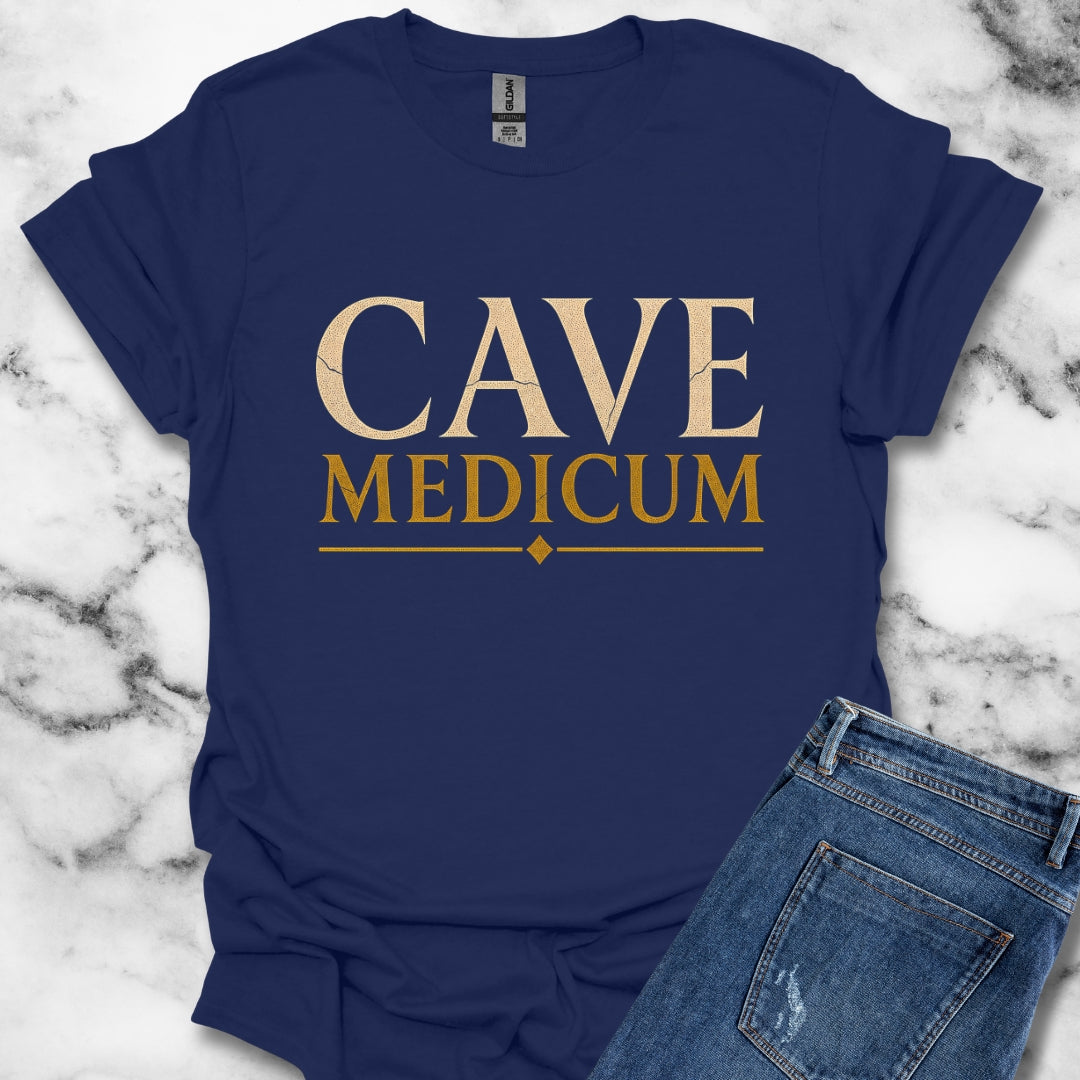 Carved Style Cave Medicum Beware the Doctor T-Shirt