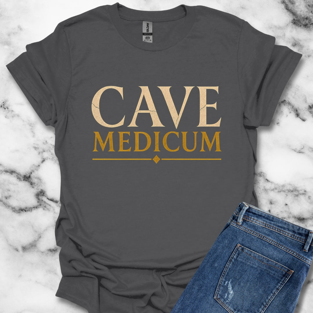 Carved Style Cave Medicum Beware the Doctor T-Shirt