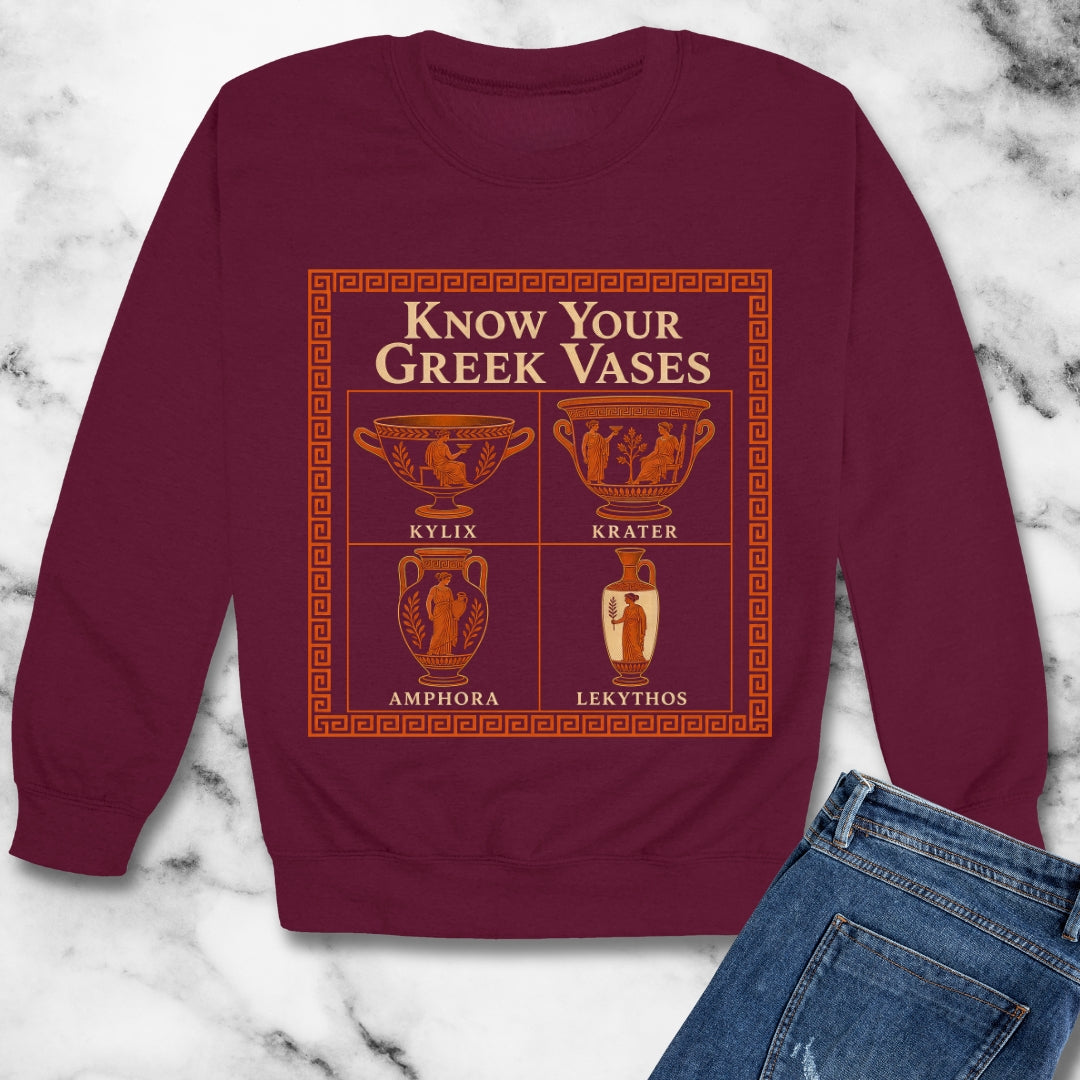 Know Your Greek Vases Red Figure Chart Unisex Heavy Crewneck Sweatshirt