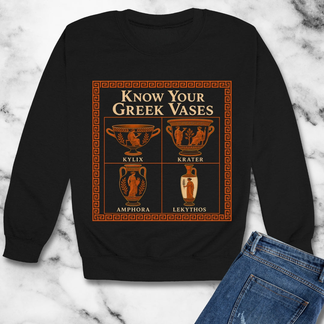 Know Your Greek Vases Red Figure Chart Unisex Heavy Crewneck Sweatshirt