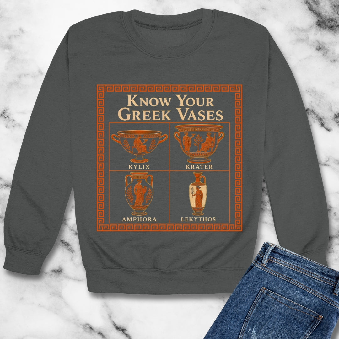 Know Your Greek Vases Red Figure Chart Unisex Heavy Crewneck Sweatshirt