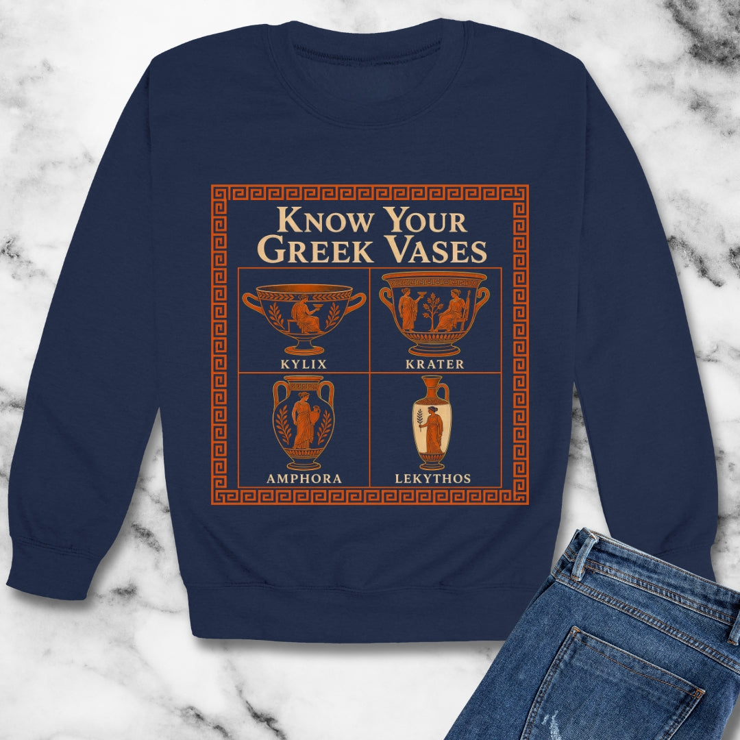 Know Your Greek Vases Red Figure Chart Unisex Heavy Crewneck Sweatshirt