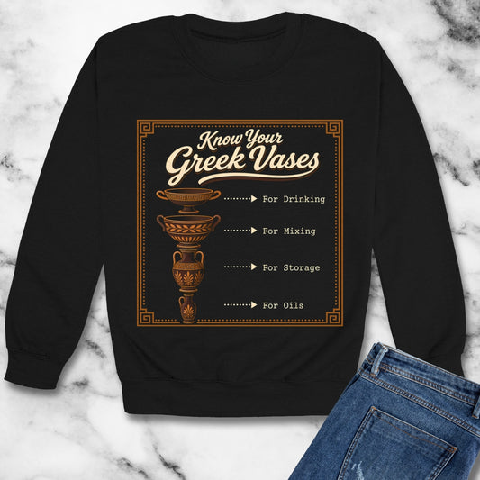 Know Your Greek Vases Coffee Menu Unisex Heavy Crewneck Sweatshirt