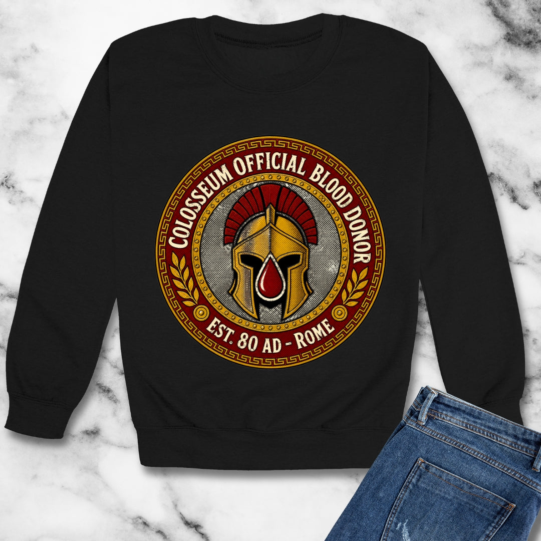 Colosseum Official Blood Donor Unisex Heavy Crewneck Sweatshirt