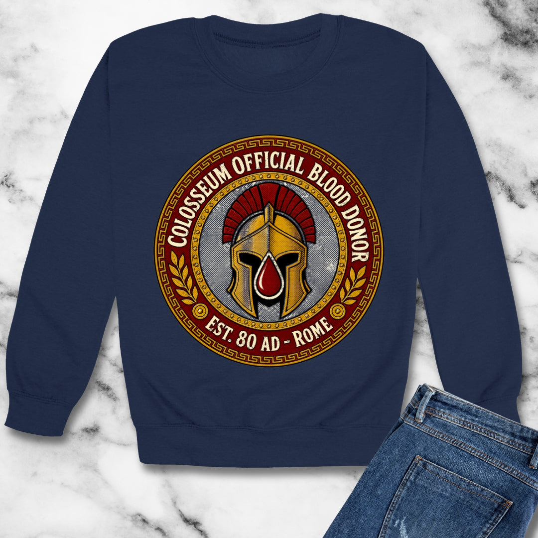Colosseum Official Blood Donor Unisex Heavy Crewneck Sweatshirt