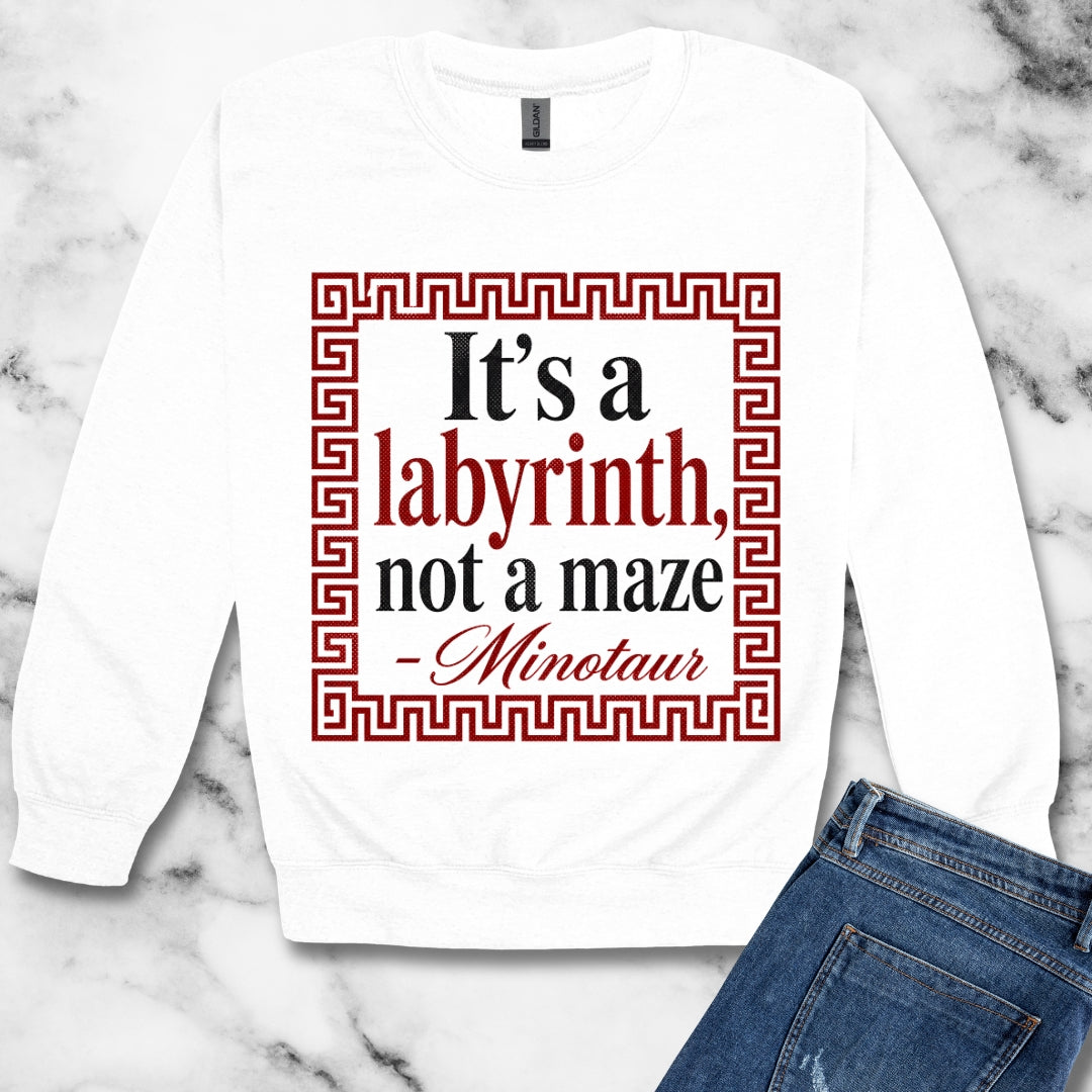 It's a Labyrinth Not a Maze Minotaur Unisex Heavy Crewneck Sweatshirt