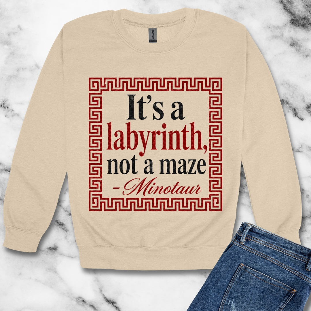 It's a Labyrinth Not a Maze Minotaur Unisex Heavy Crewneck Sweatshirt