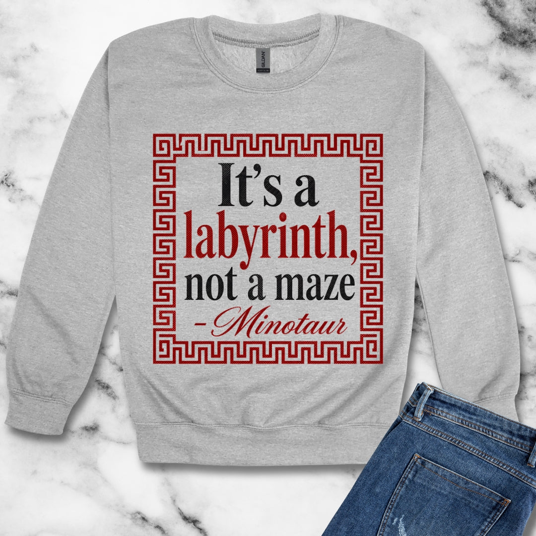 It's a Labyrinth Not a Maze Minotaur Unisex Heavy Crewneck Sweatshirt