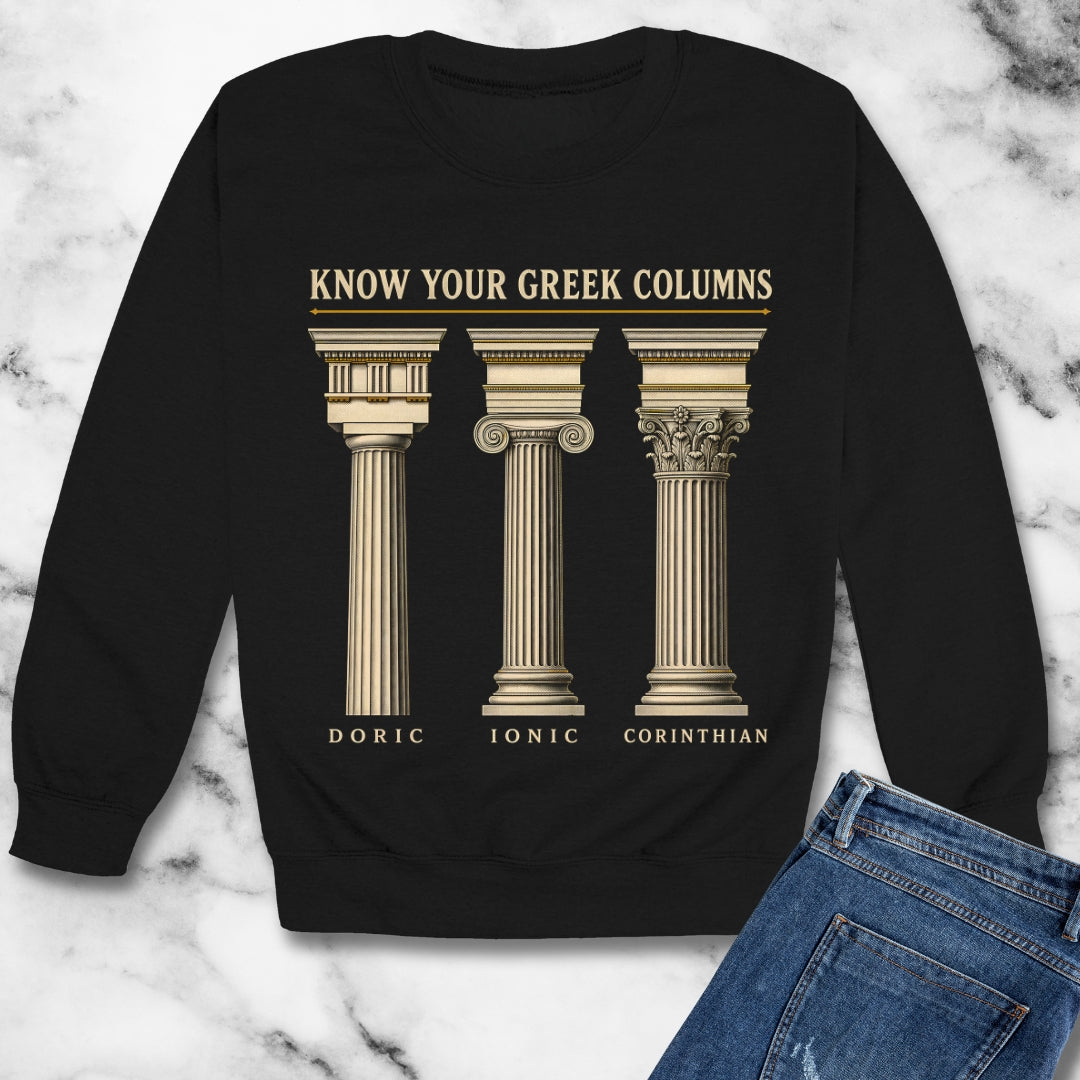 Know Your Greek Columns Unisex Heavy Crewneck Sweatshirt