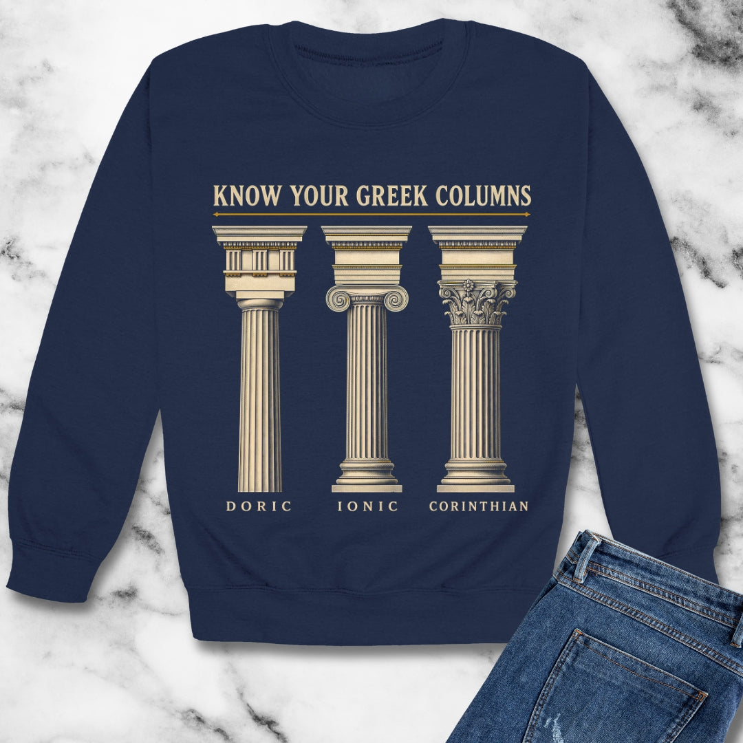 Know Your Greek Columns Unisex Heavy Crewneck Sweatshirt