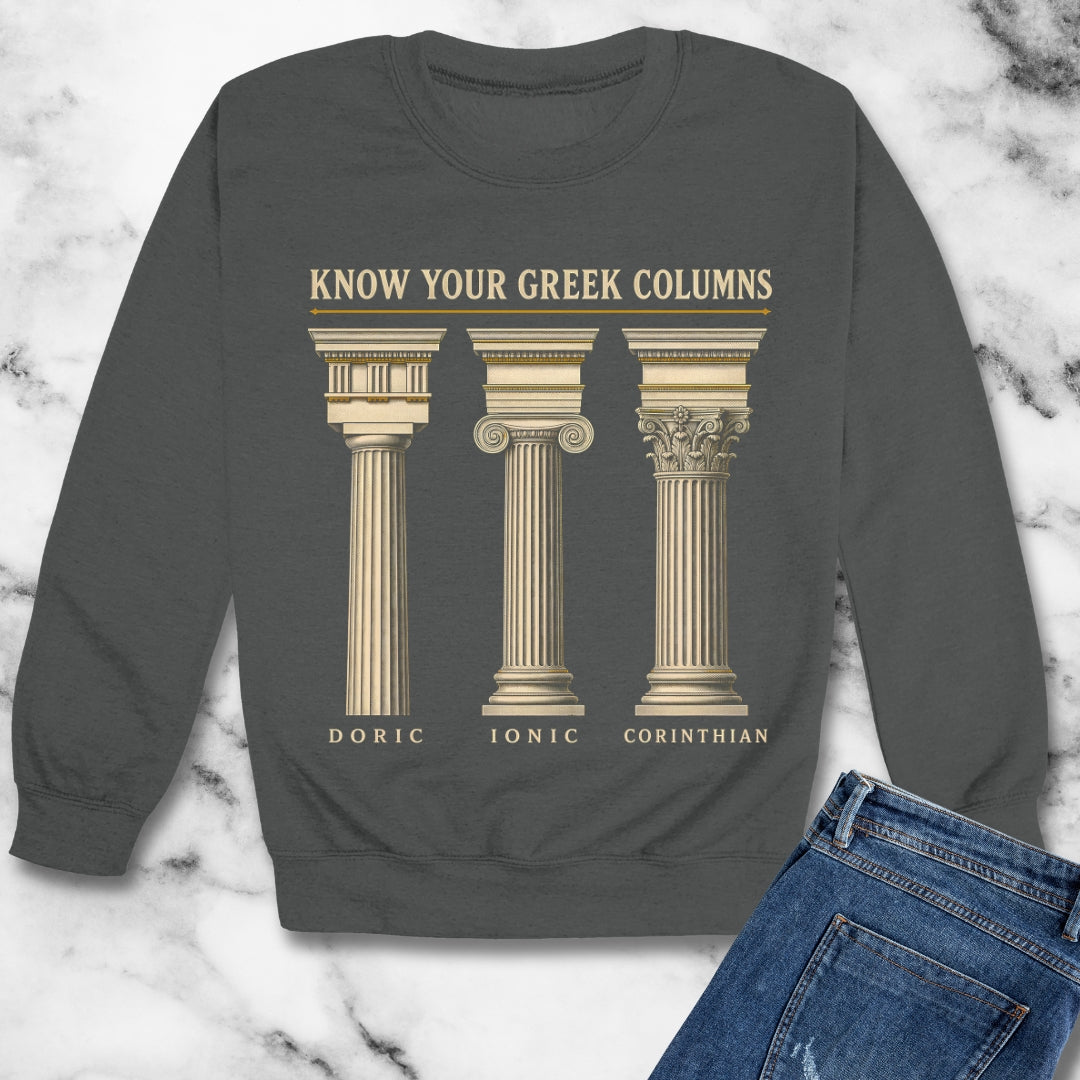 Know Your Greek Columns Unisex Heavy Crewneck Sweatshirt