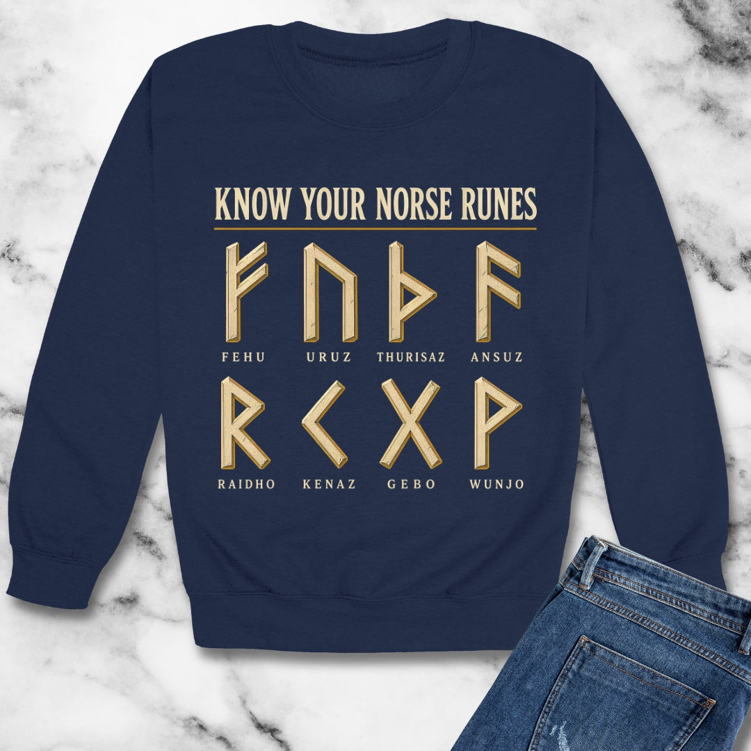 Know Your Norse Runes Unisex Heavy Crewneck Sweatshirt