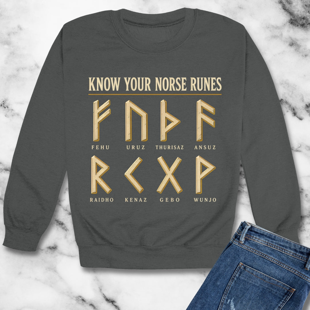 Know Your Norse Runes Unisex Heavy Crewneck Sweatshirt