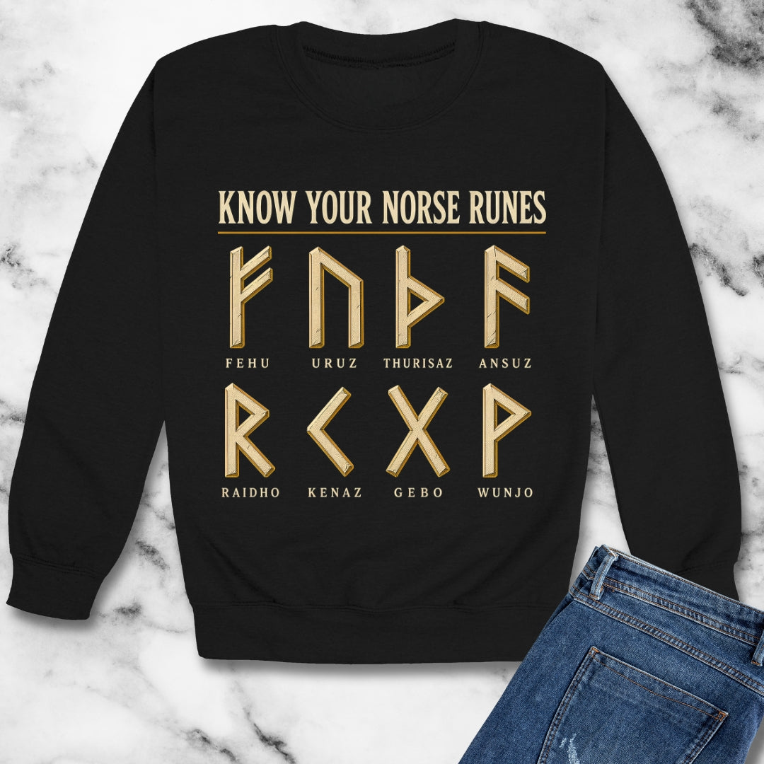 Know Your Norse Runes Unisex Heavy Crewneck Sweatshirt