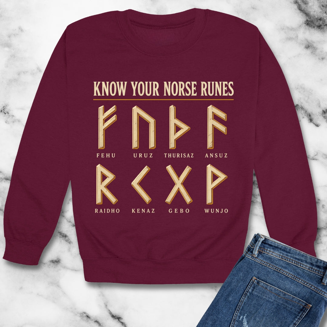 Know Your Norse Runes Unisex Heavy Crewneck Sweatshirt