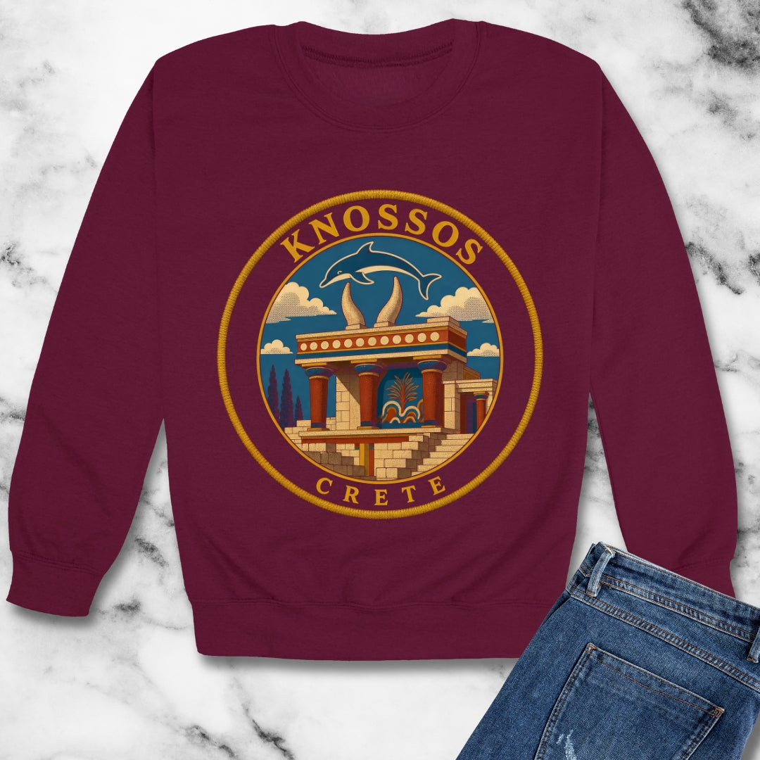 Delphi Sanctuary of Apollo Patch Unisex Heavy Crewneck Sweatshirt
