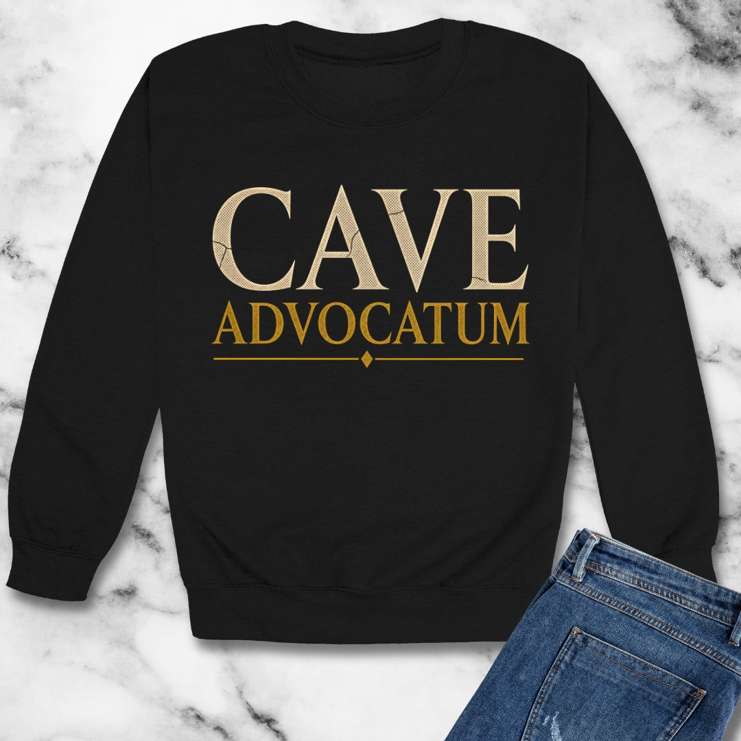 Carved Style Cave Advocatum Beware the Lawyer Unisex Heavy Crewneck Sweatshirt