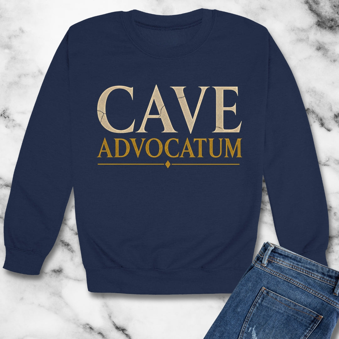 Carved Style Cave Advocatum Beware the Lawyer Unisex Heavy Crewneck Sweatshirt