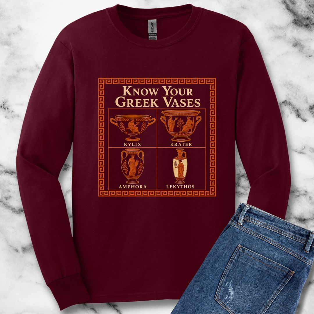 Know Your Greek Vases Red Figure Chart Unisex Long Sleeve Tee