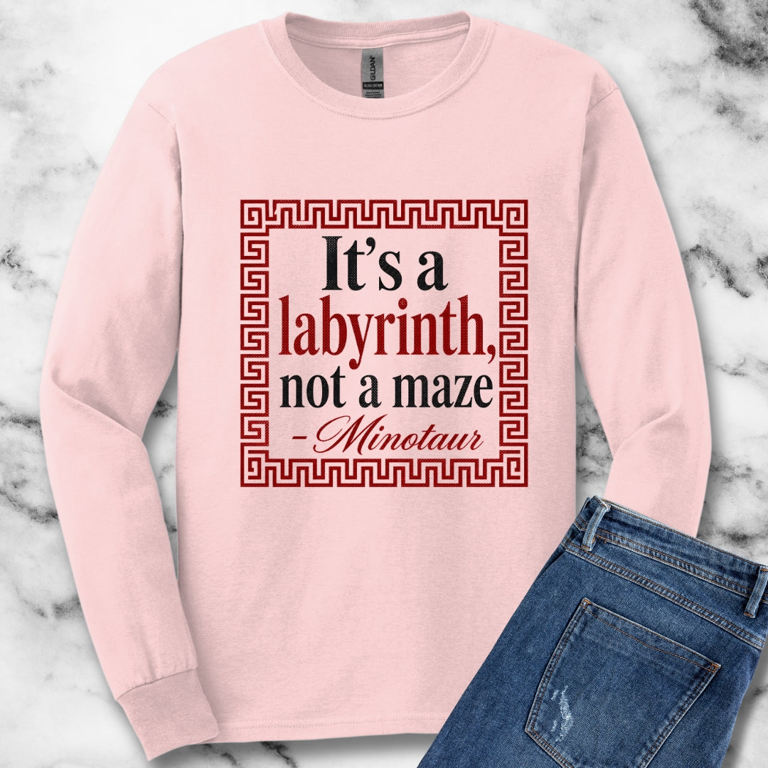 It's a Labyrinth Not a Maze Minotaur Unisex Long Sleeve Tee