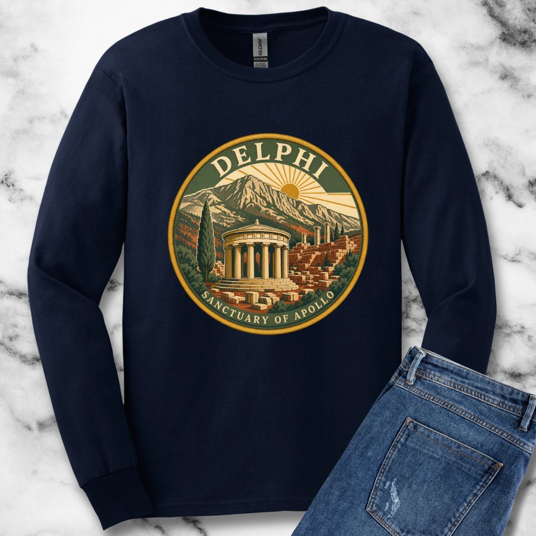 Delphi Sanctuary of Apollo Patch Unisex Long Sleeve Tee