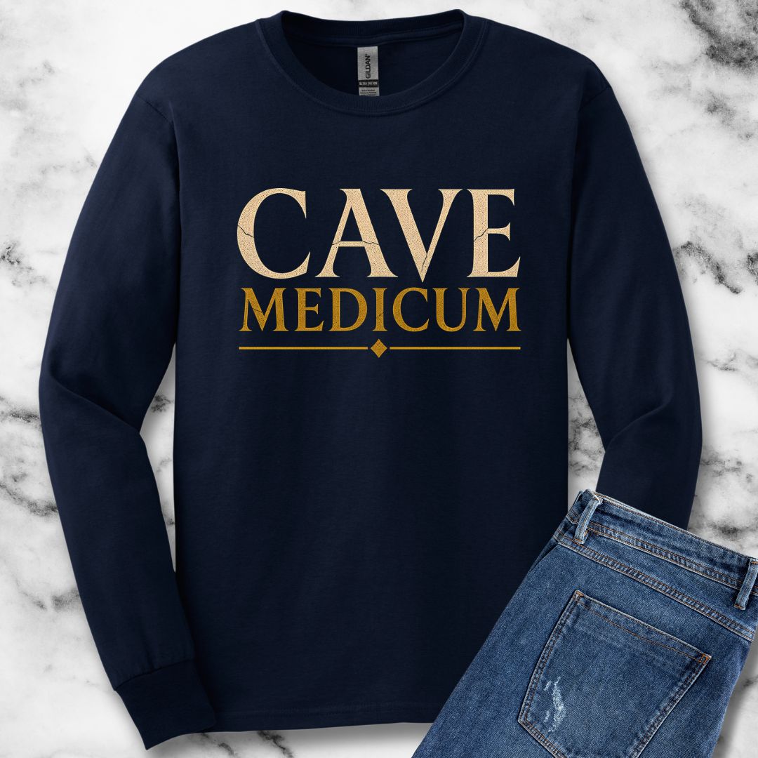 Carved Style Cave Medicum Beware the Doctor Unisex Long Sleeve Tee
