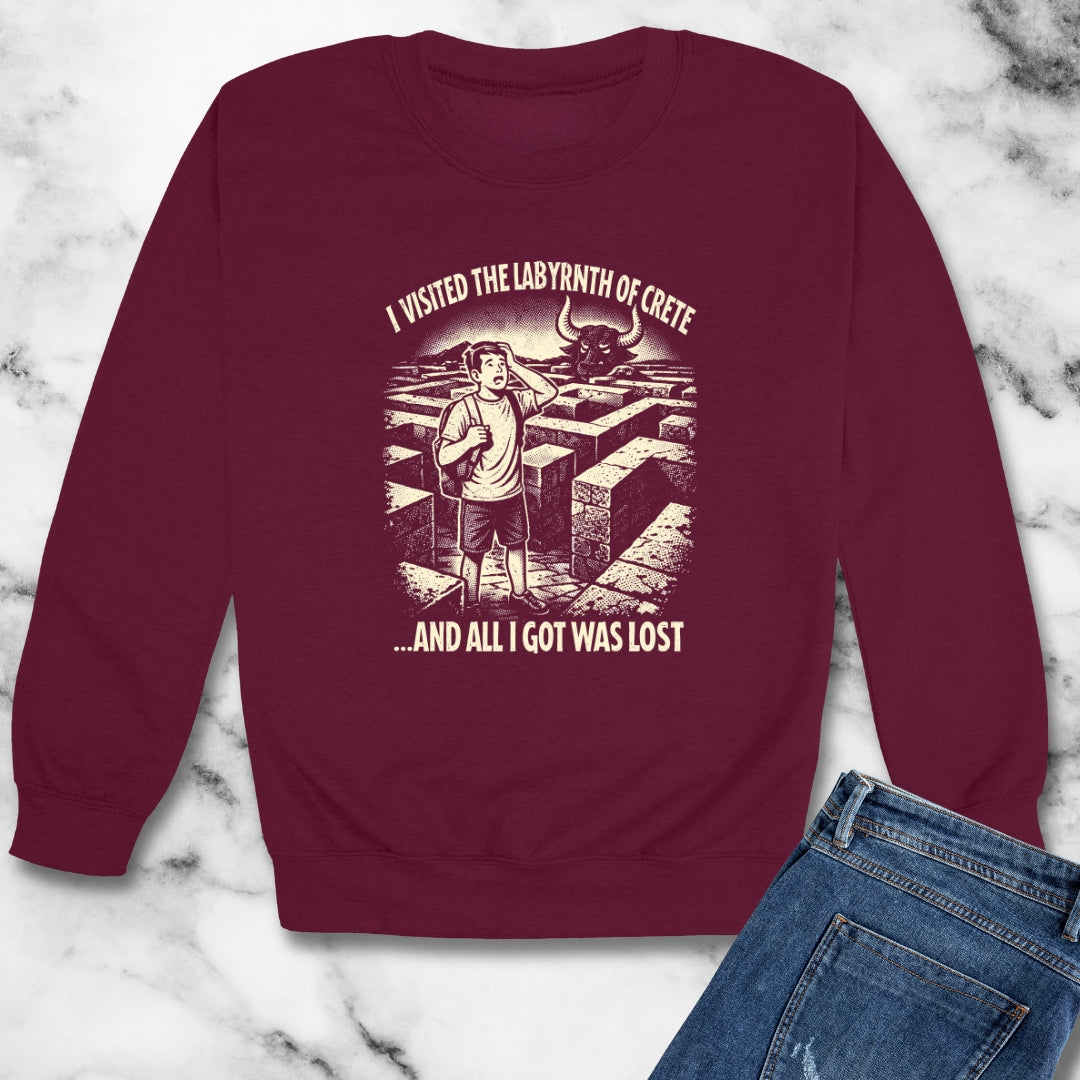 Labyrinth of Crete I Got Lost Unisex Heavy Crewneck Sweatshirt
