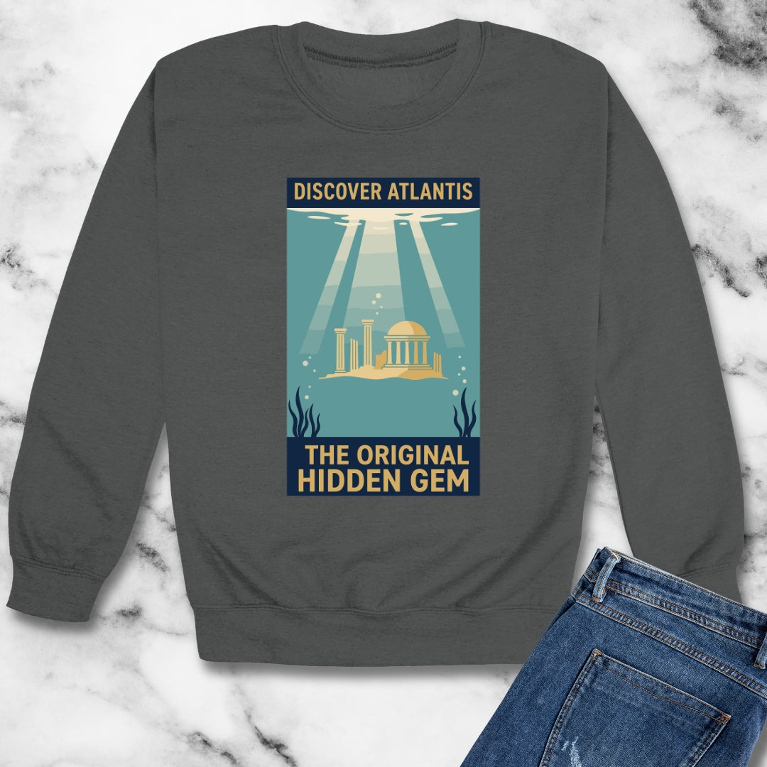 Visit Atlantis Retro Tourism Unisex Heavy Crewneck Sweatshirt