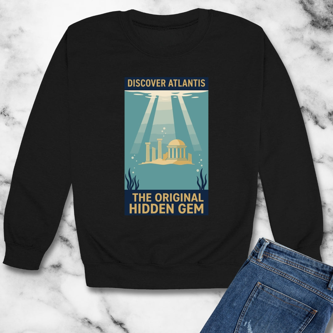 Visit Atlantis Retro Tourism Unisex Heavy Crewneck Sweatshirt