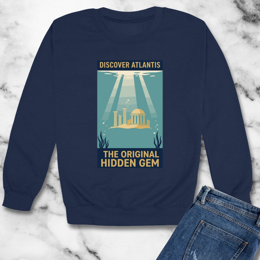 Visit Atlantis Retro Tourism Unisex Heavy Crewneck Sweatshirt