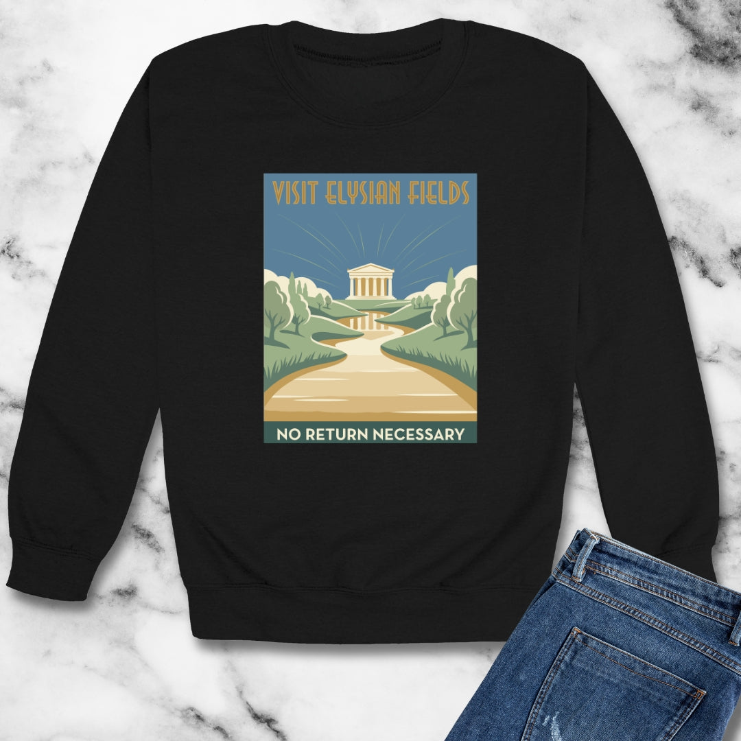 Visit Elysian Fields Retro Tourism Unisex Heavy Crewneck Sweatshirt
