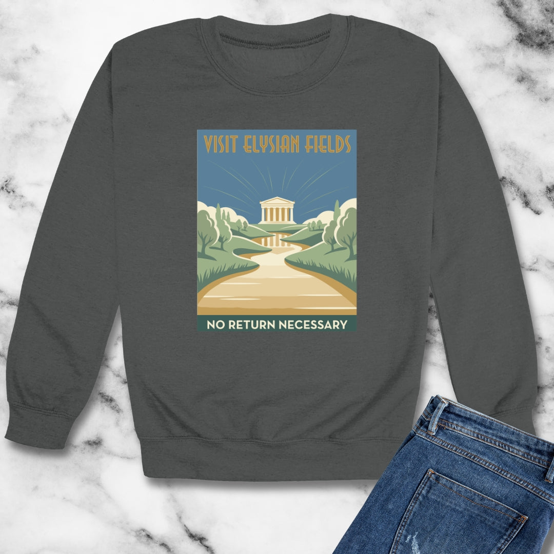 Visit Elysian Fields Retro Tourism Unisex Heavy Crewneck Sweatshirt