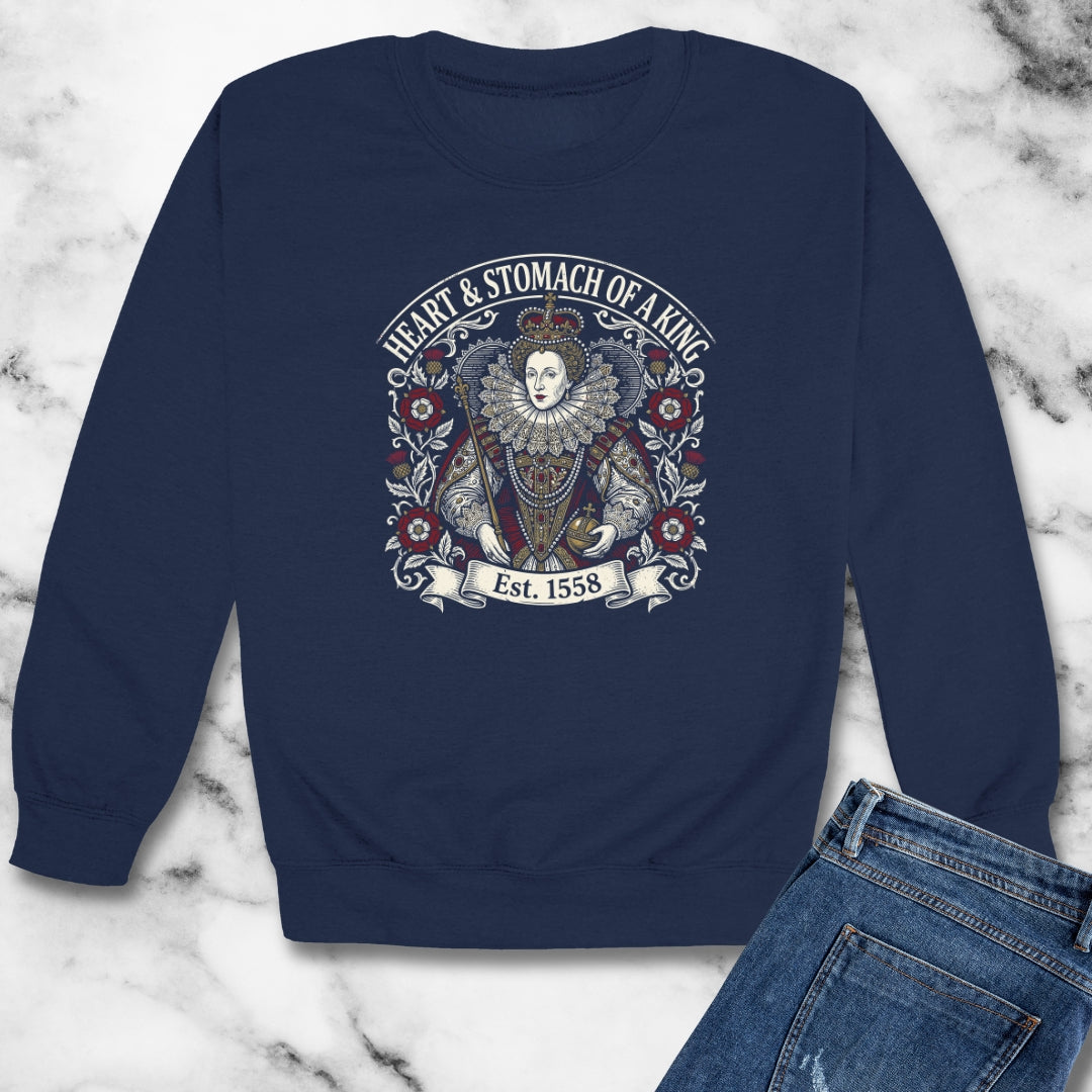 Queen Elizabeth I Heart & Stomach of King Unisex Heavy Crewneck Sweatshirt