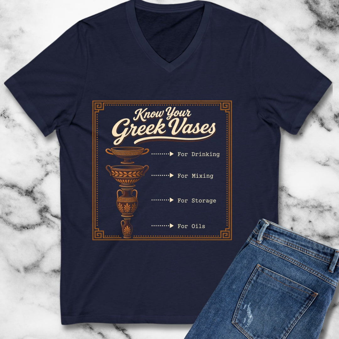 Know Your Greek Vases Coffee Menu V-Neck