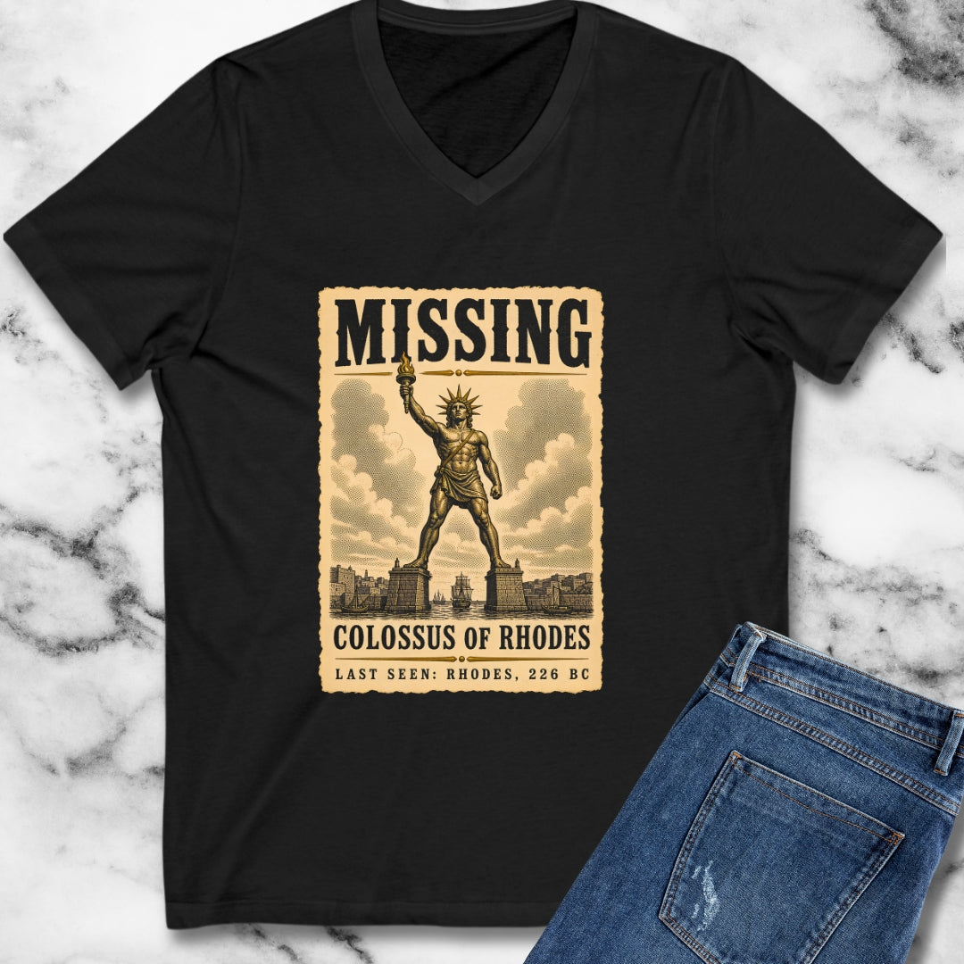 Missing Colossus of Rhodes Poster V-Neck