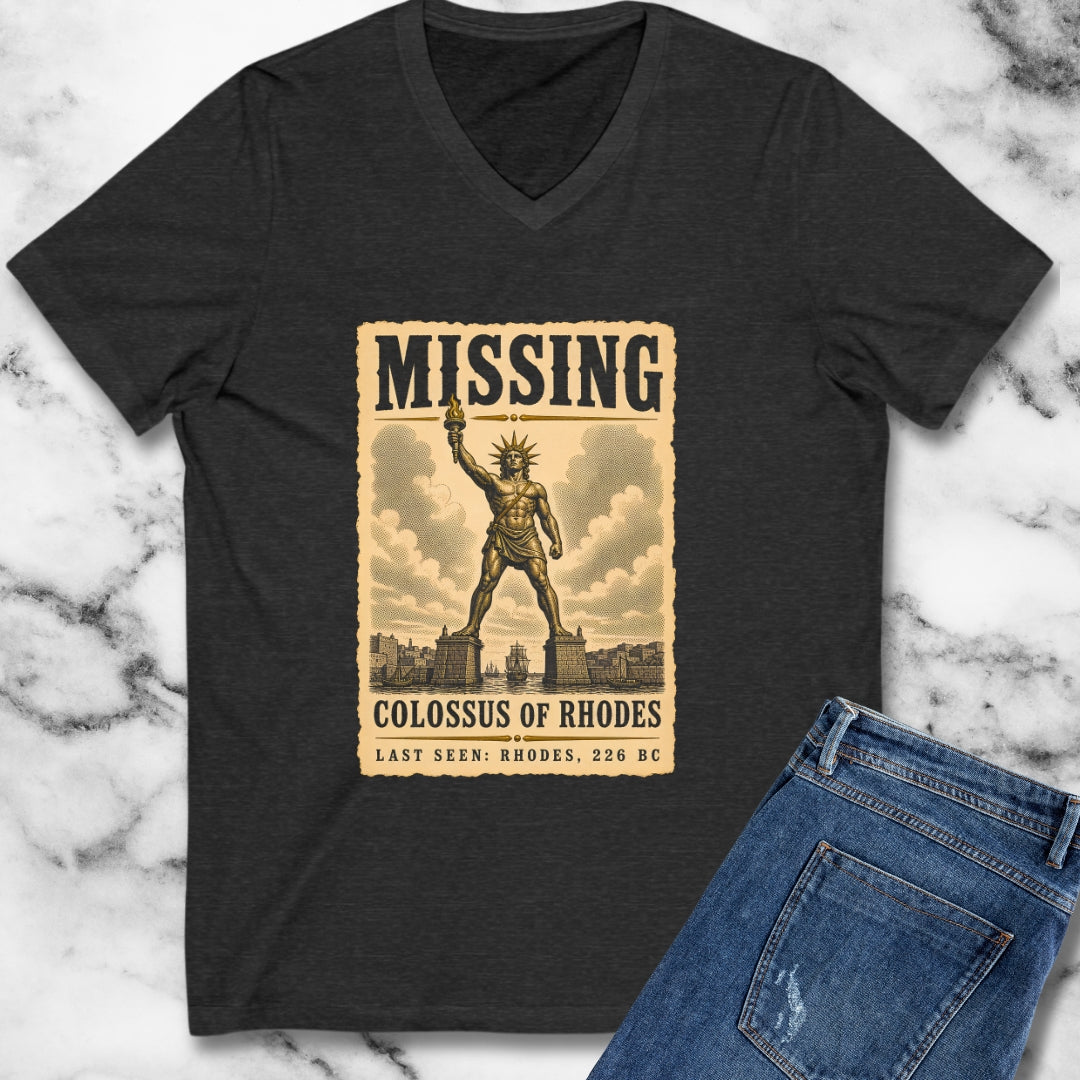 Missing Colossus of Rhodes Poster V-Neck