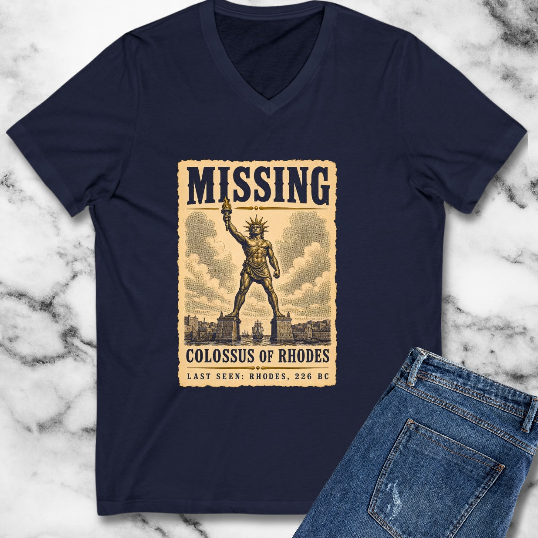 Missing Colossus of Rhodes Poster V-Neck