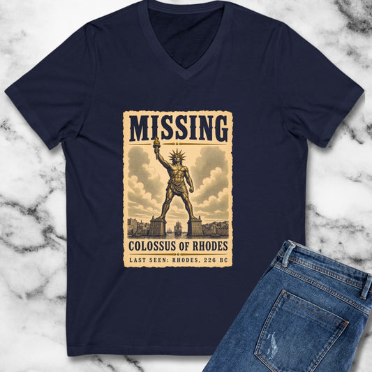 Missing Colossus of Rhodes Poster V-Neck