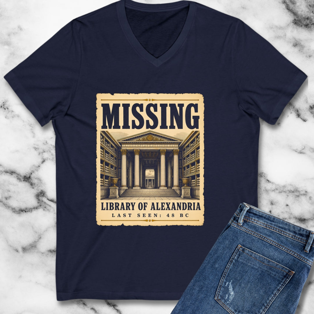 Missing Library of Alexandria Poster V-Neck