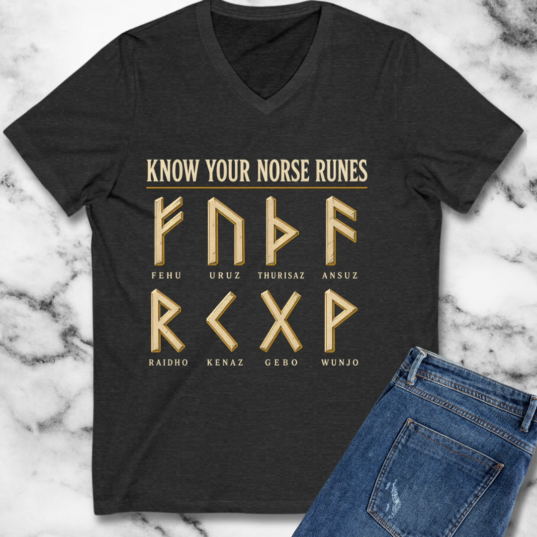 Know Your Norse Runes V-Neck