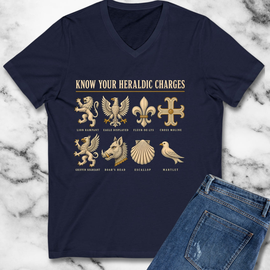 Know Your Heraldic Charges V-Neck