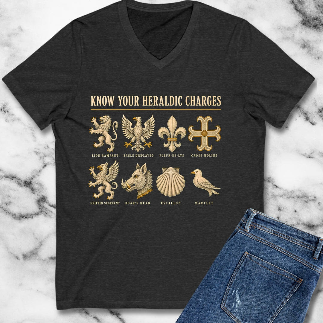 Know Your Heraldic Charges V-Neck