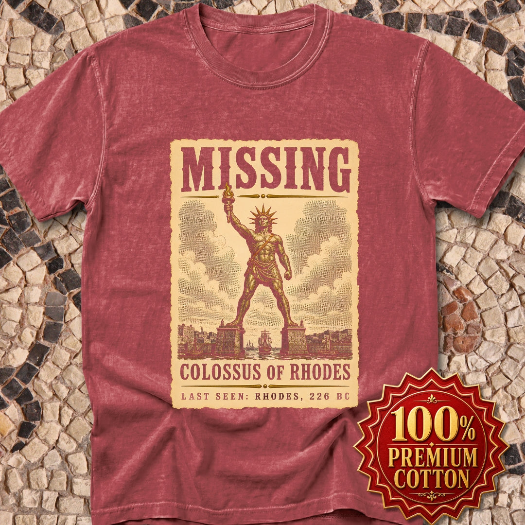 Missing Colossus of Rhodes Poster Premium Tee
