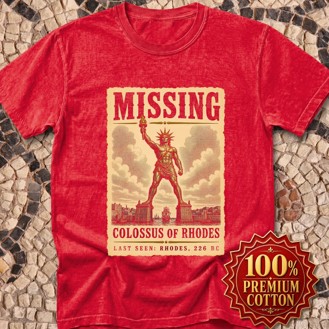 Missing Colossus of Rhodes Poster Premium Tee