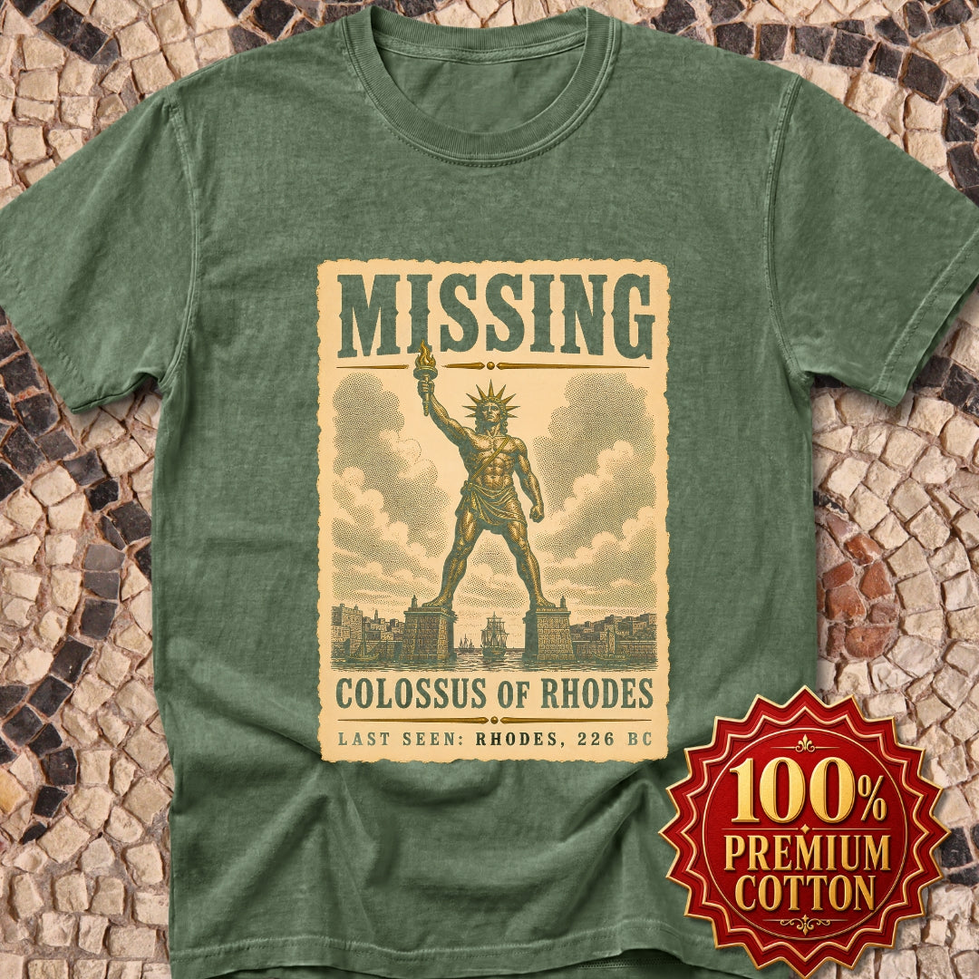 Missing Colossus of Rhodes Poster Premium Tee