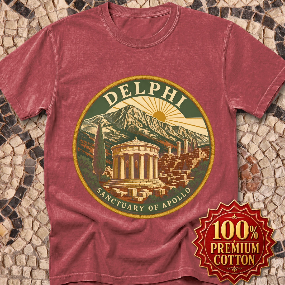 Delphi Sanctuary of Apollo Patch Premium Tee