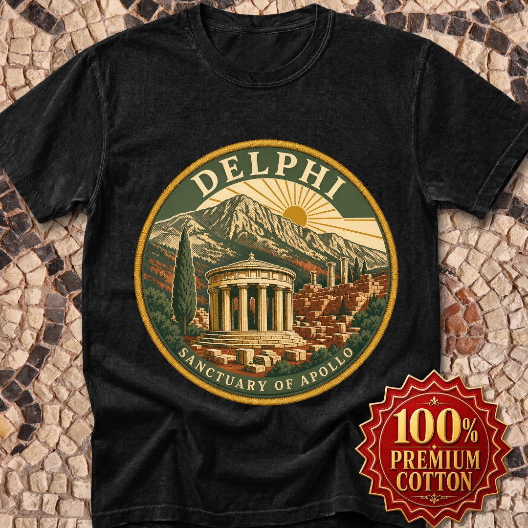 Delphi Sanctuary of Apollo Patch Premium Tee