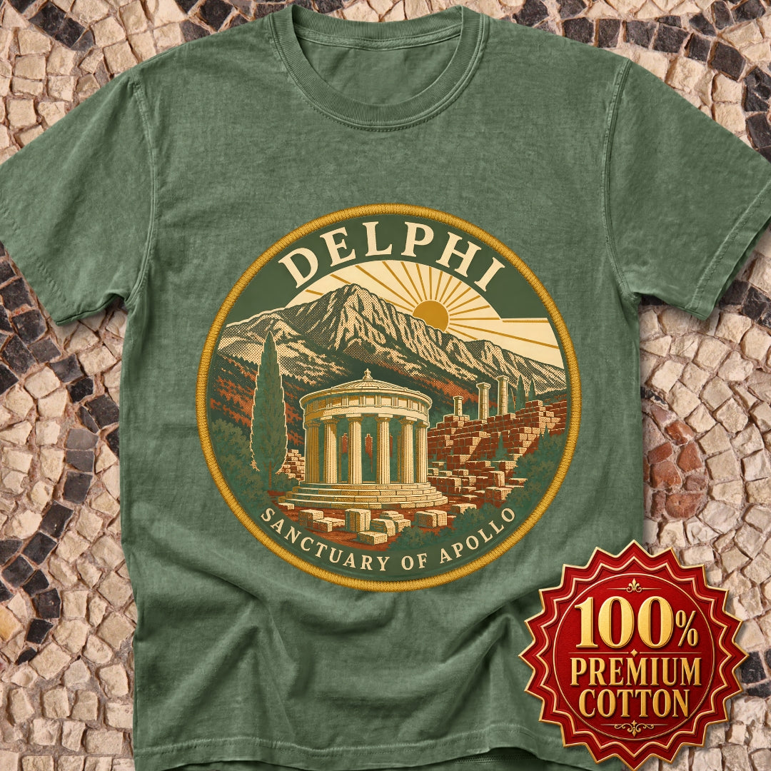 Delphi Sanctuary of Apollo Patch Premium Tee